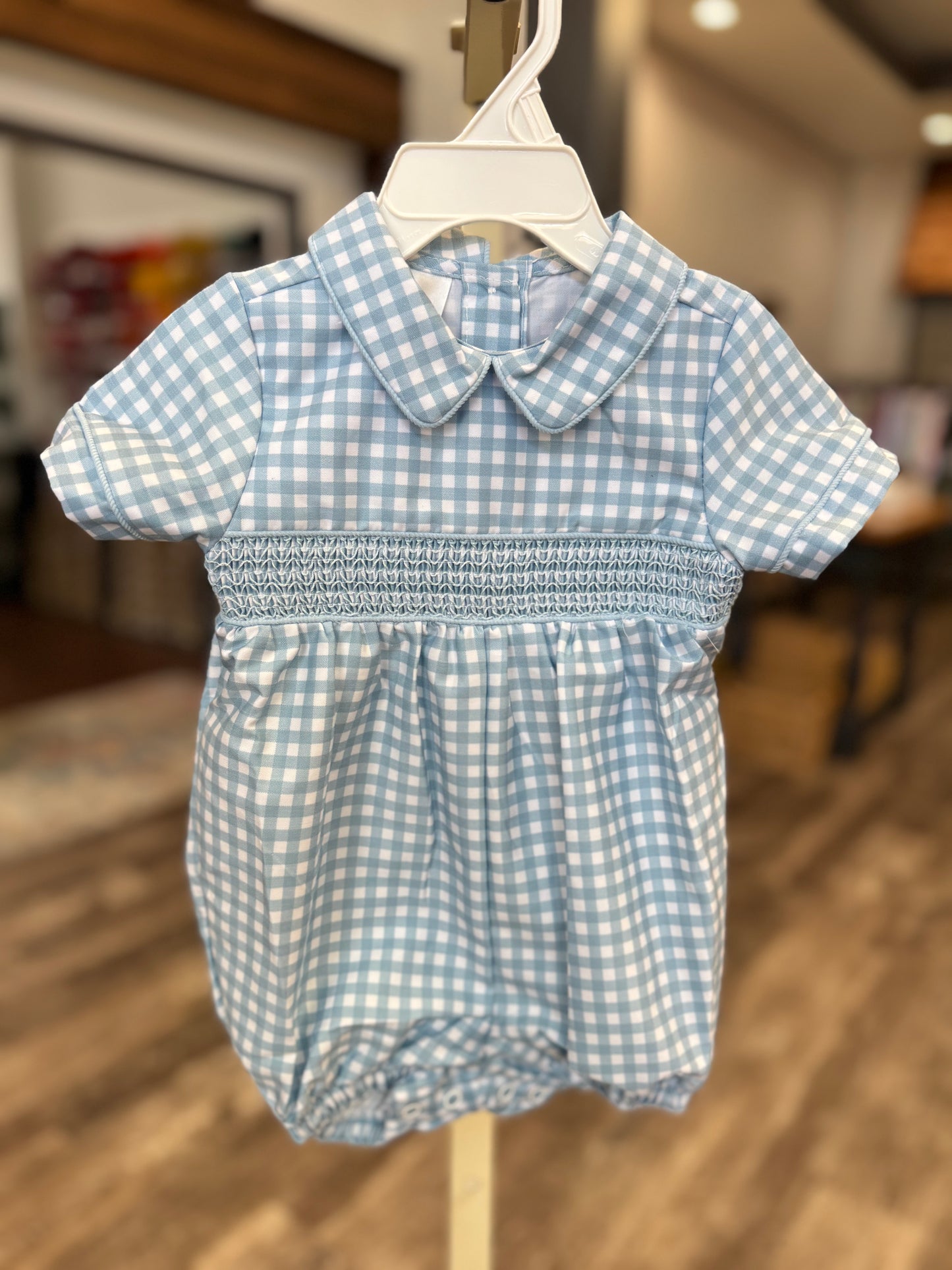Blue Gingham Classic Levi Bubble