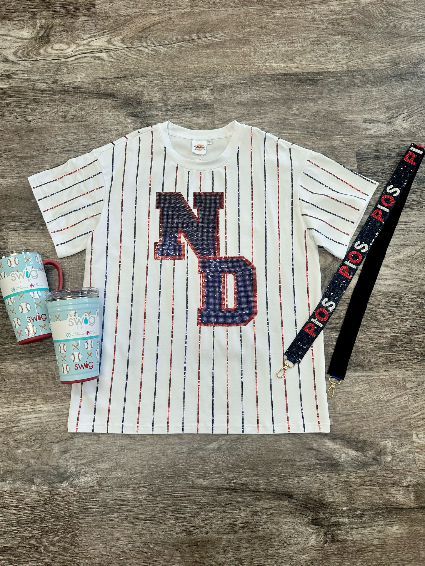 ND Sequin Stripe Custom Tee
