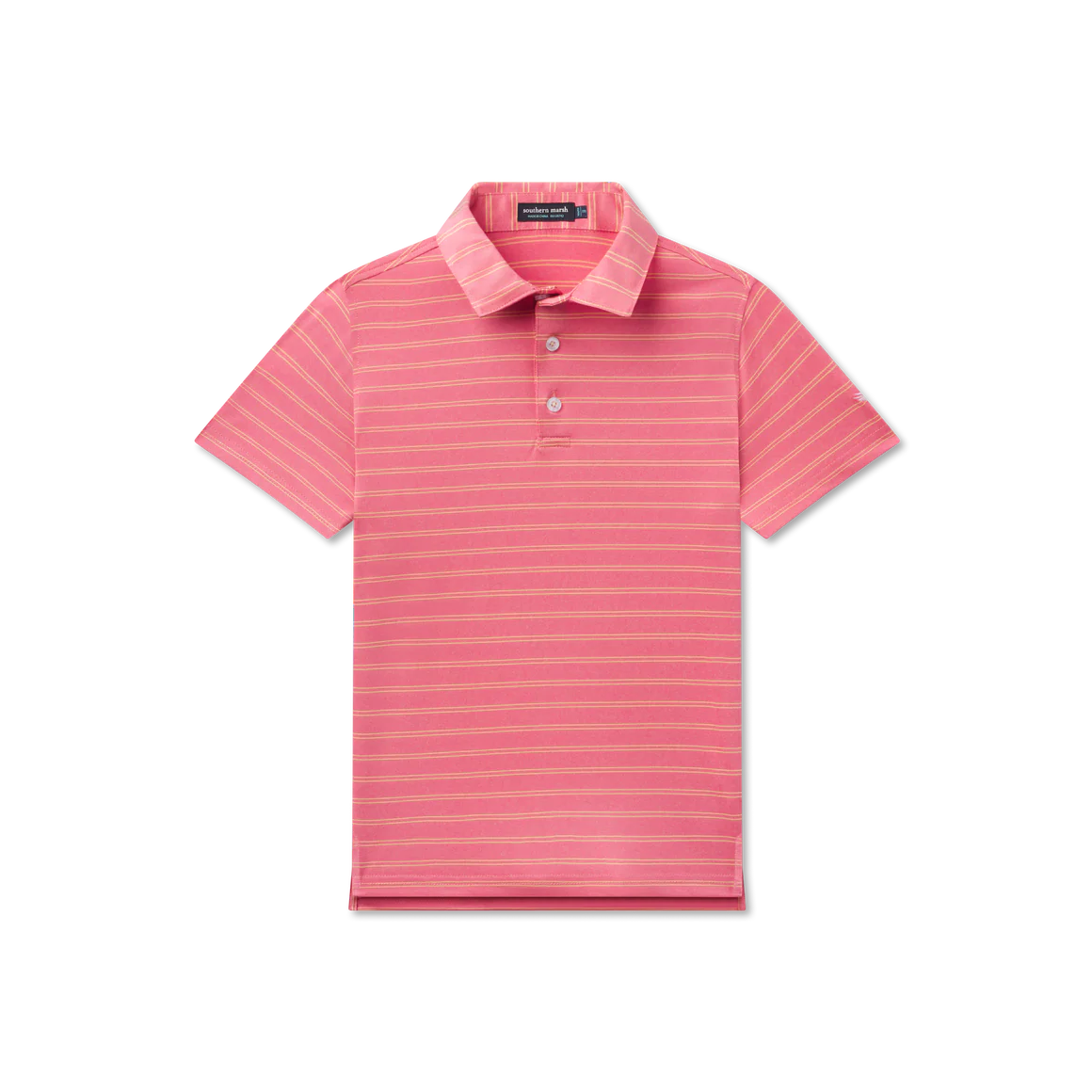 Newcastle Stripe Featherlight Polo-Coral