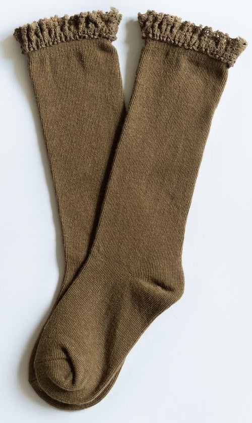 Lace Top Knee High- Olive