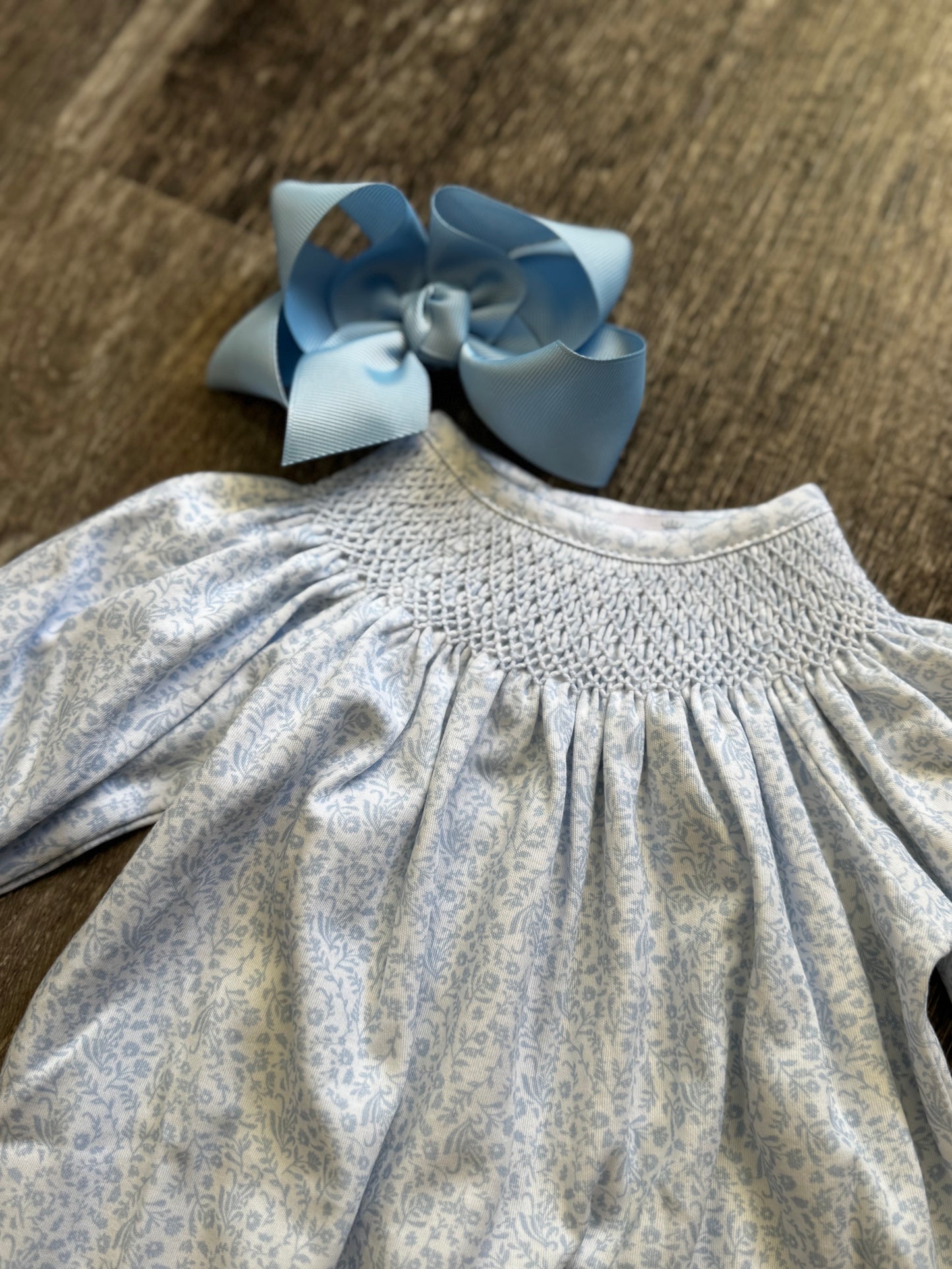 Ivy Floral Hand Smocked Bishop Footie