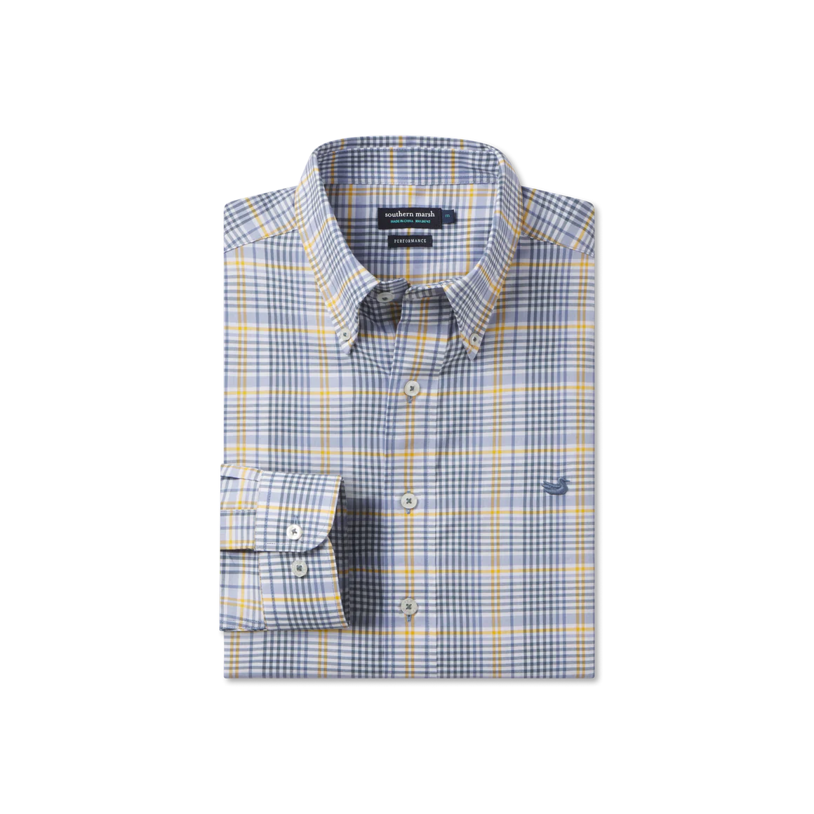 Shores Windowpane - Blue & Fld Khaki