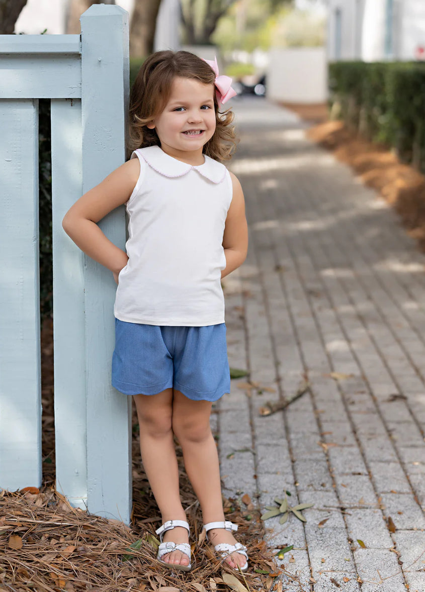 Laura Twill Shorts - Blue