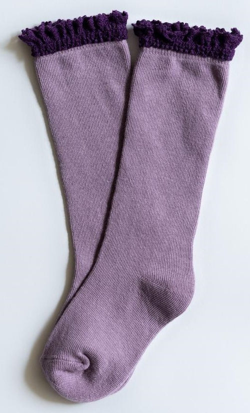 Lace Top Knee High- Purple