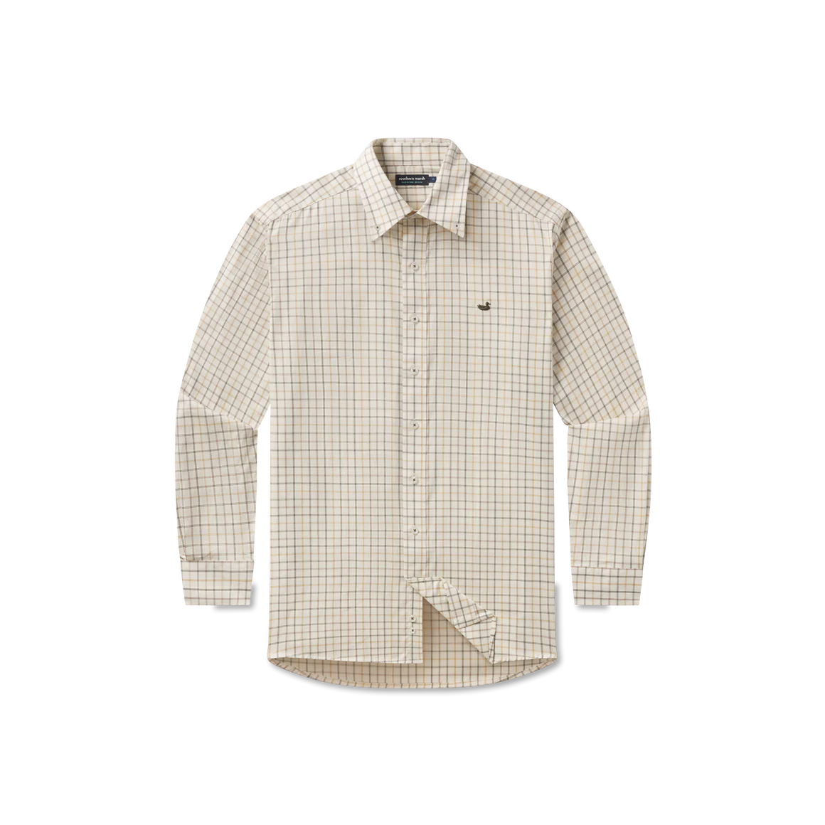 Chateau Windowpane Dress Shirt - Oatmeal & Stone