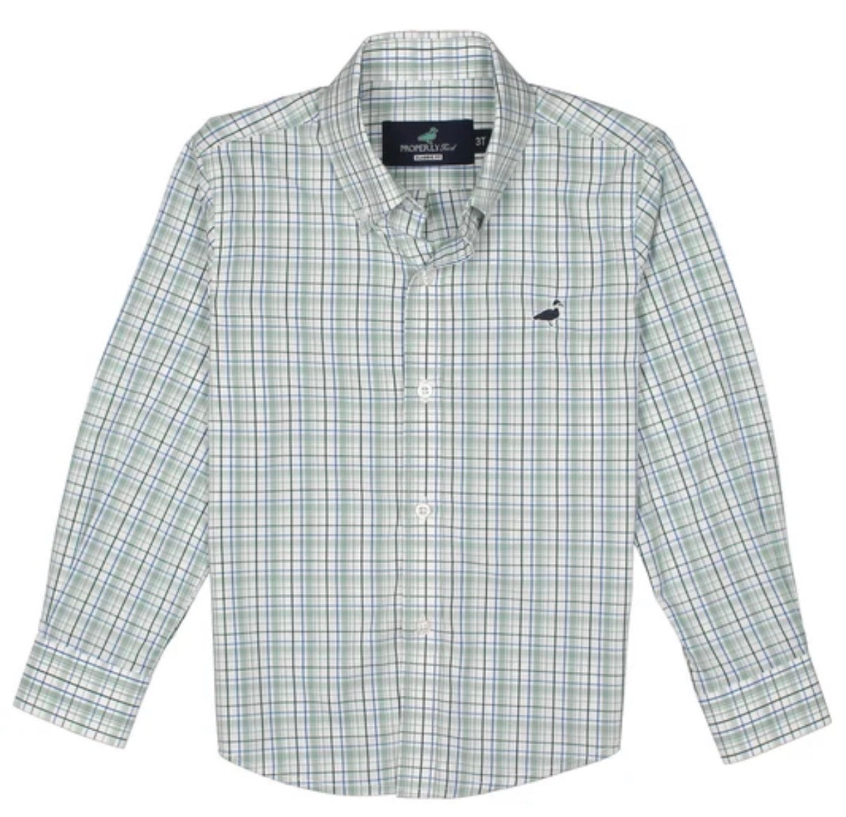 Boys Sportshirt- Sage Stream