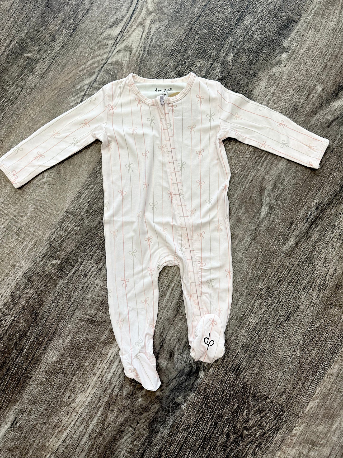 Darling Bow Zip Footie