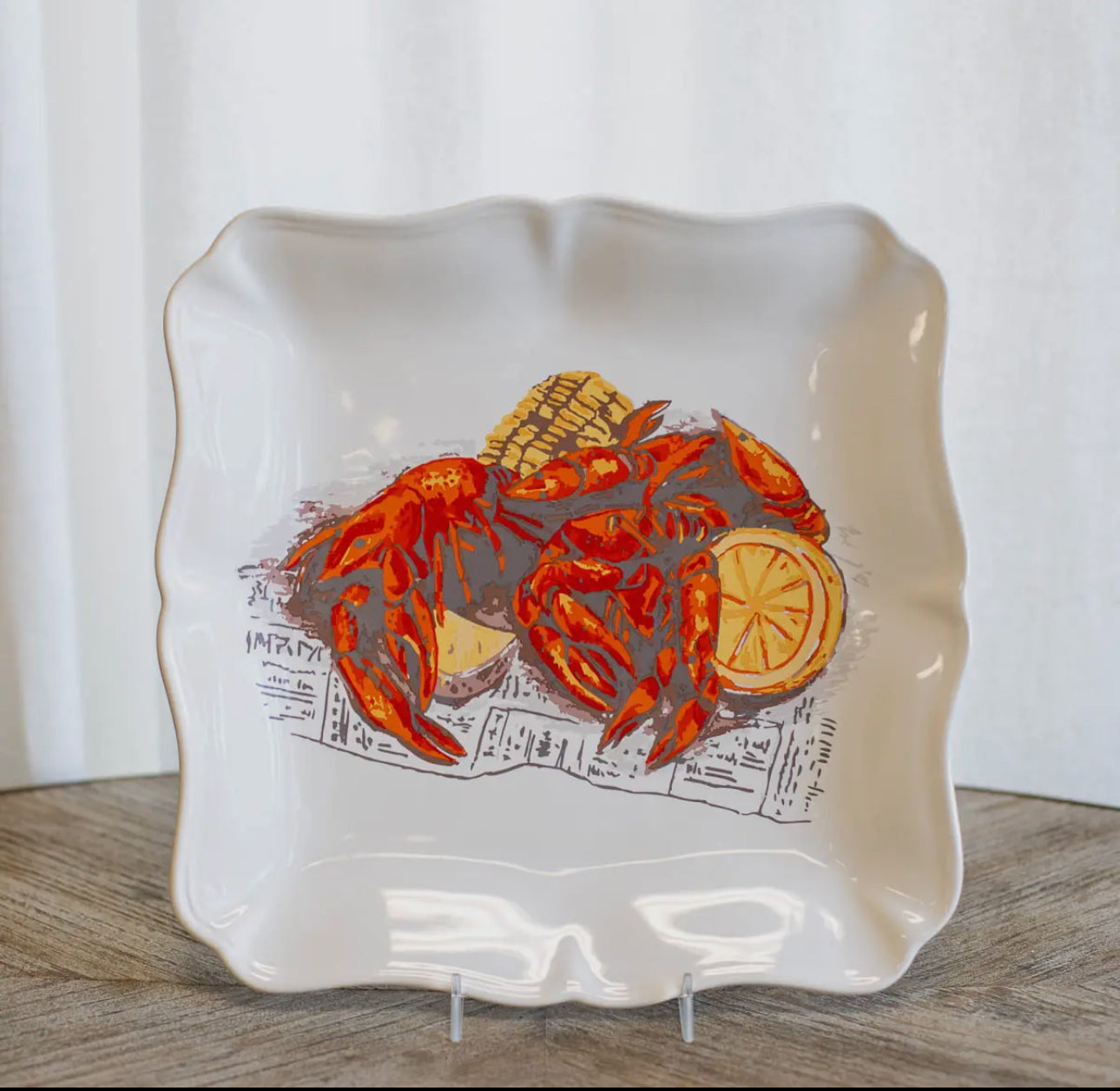 Crawfish boil square platter