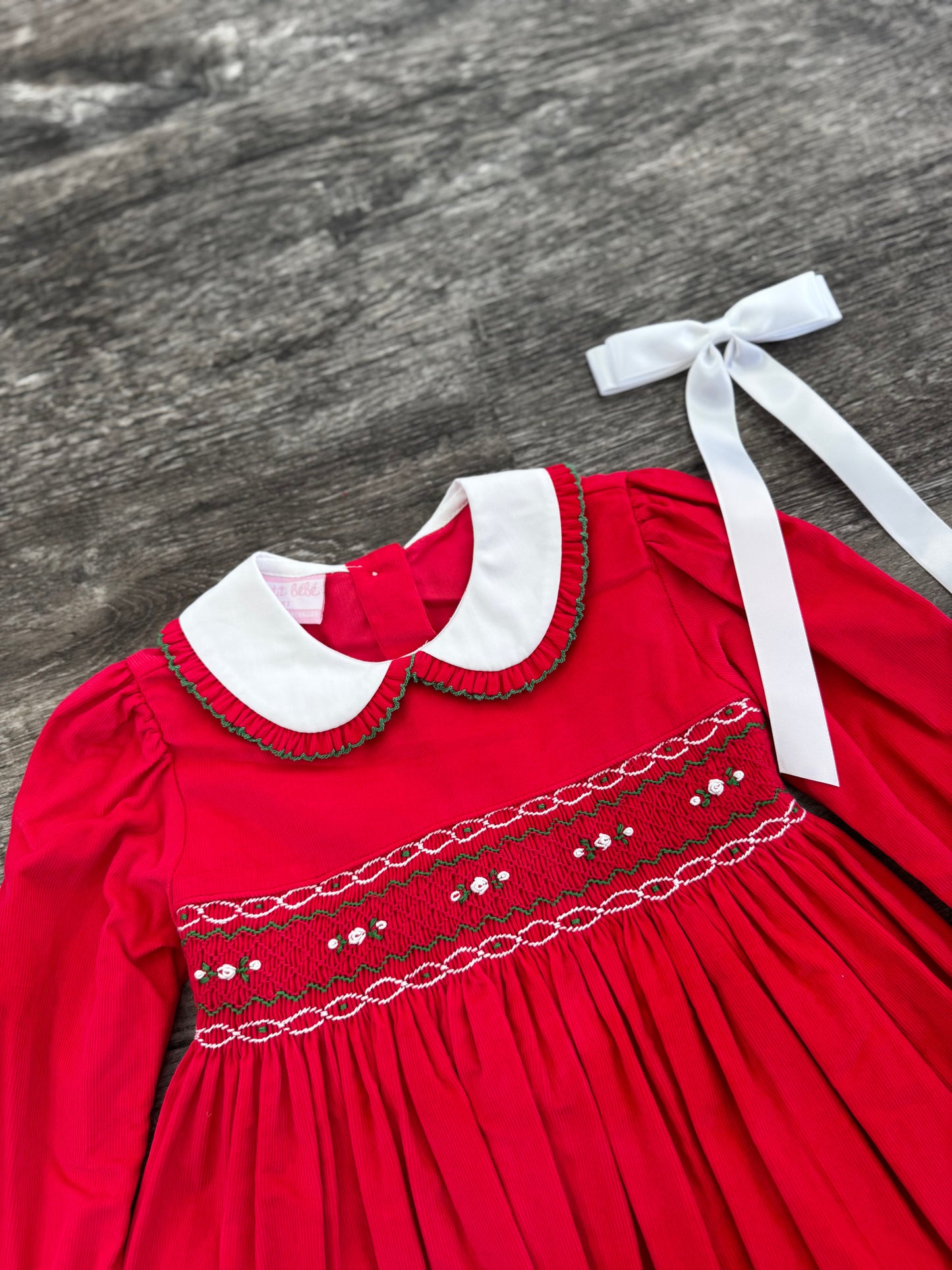 Rachel Red Corduroy Dress