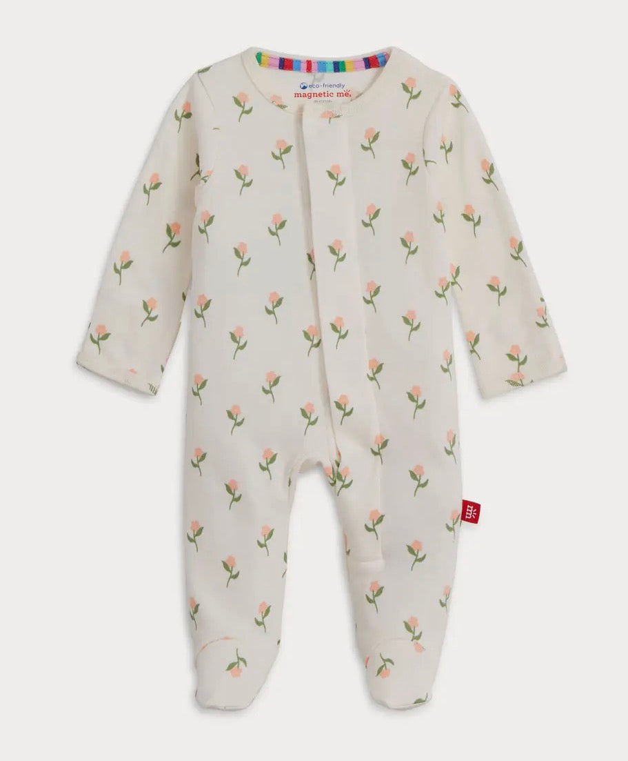 Floral CT Organic Cotton Magnetic Footie