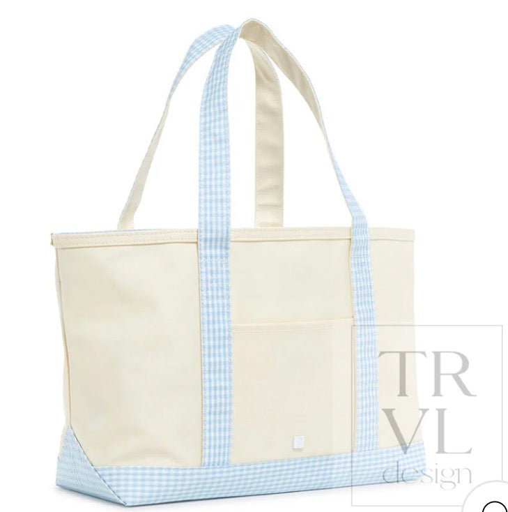 Mist Gingham Medium Tote