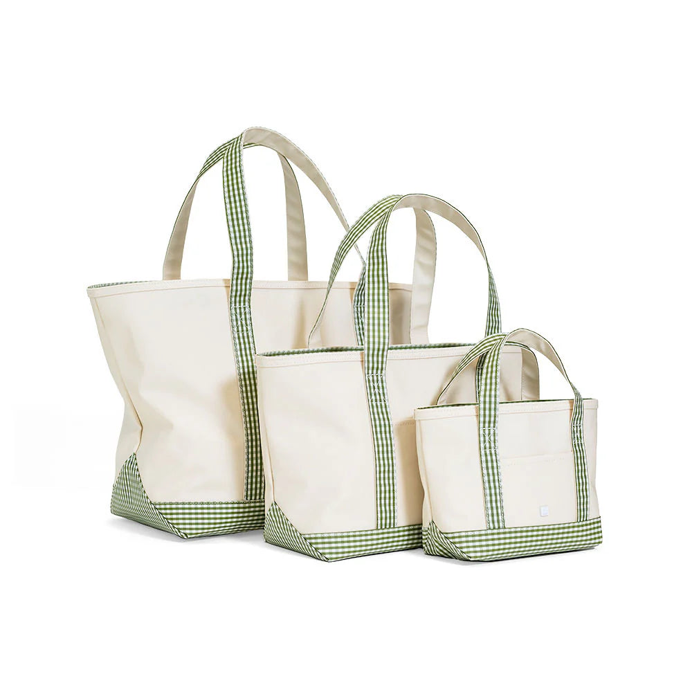 Gingham Moss Medium Tote