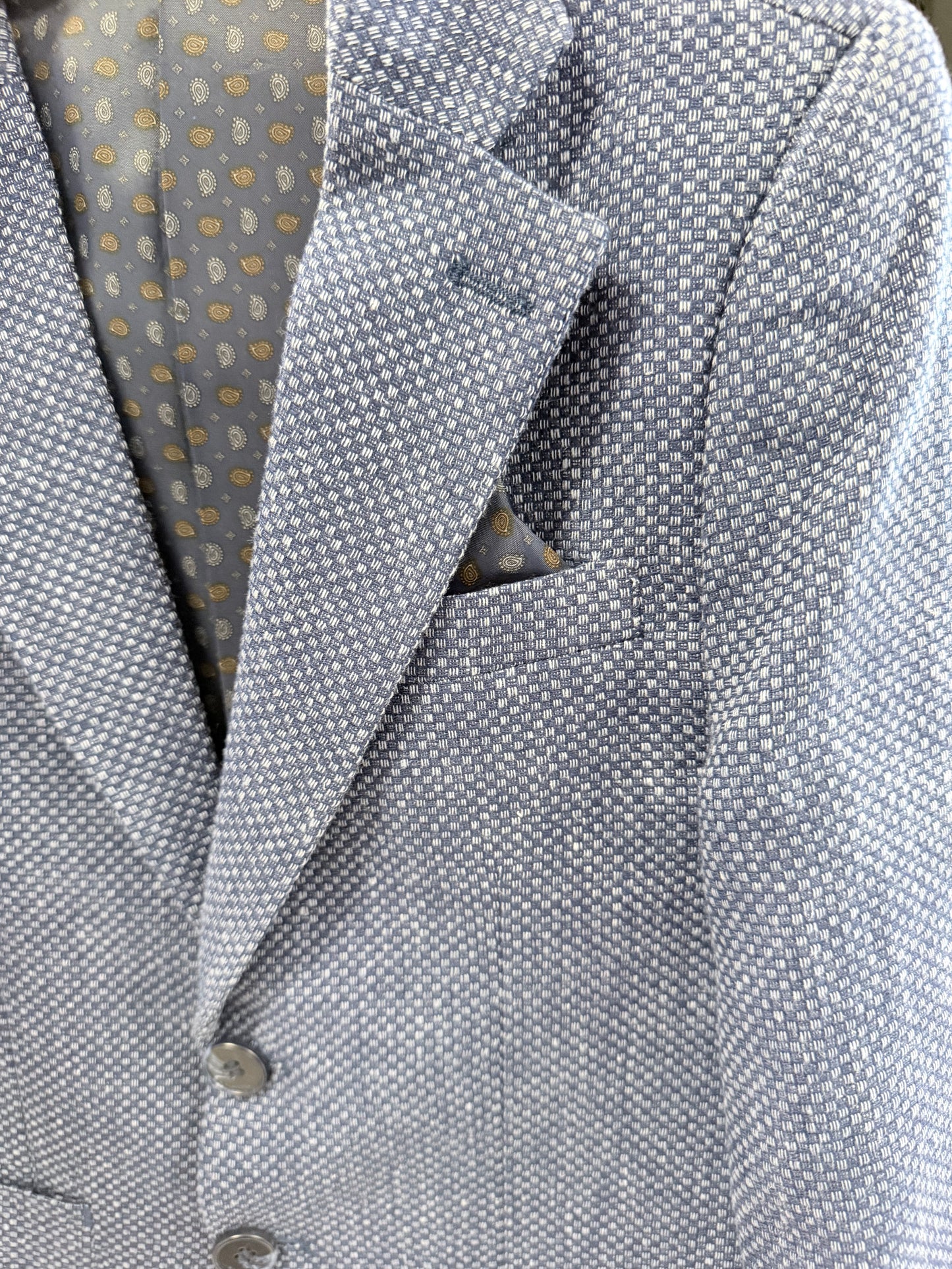 Blue Basketweave Blazer