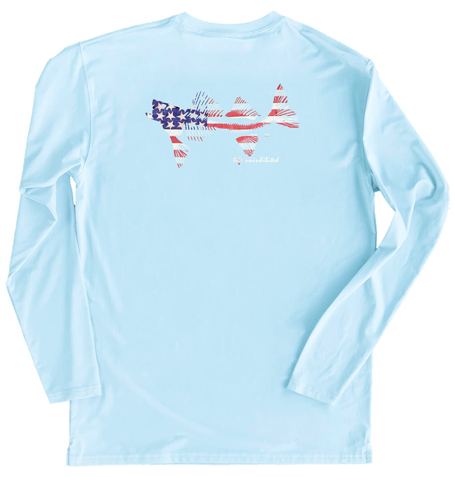 Youth Long Sleeve- Ice Blue American Flag