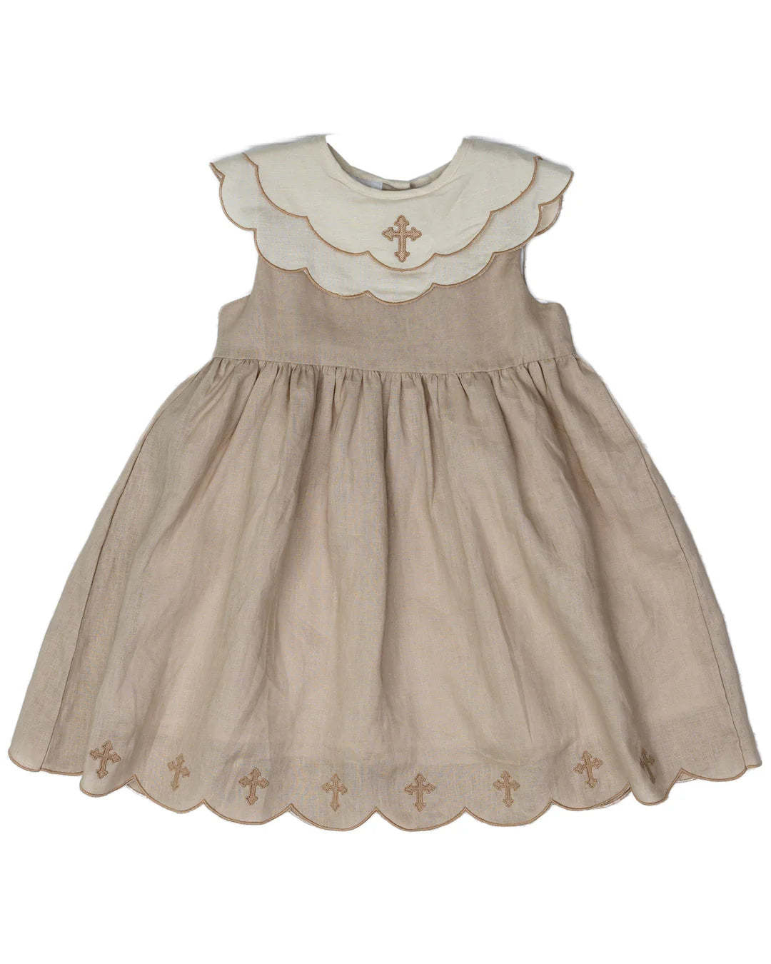 Tan linen Cross Dress