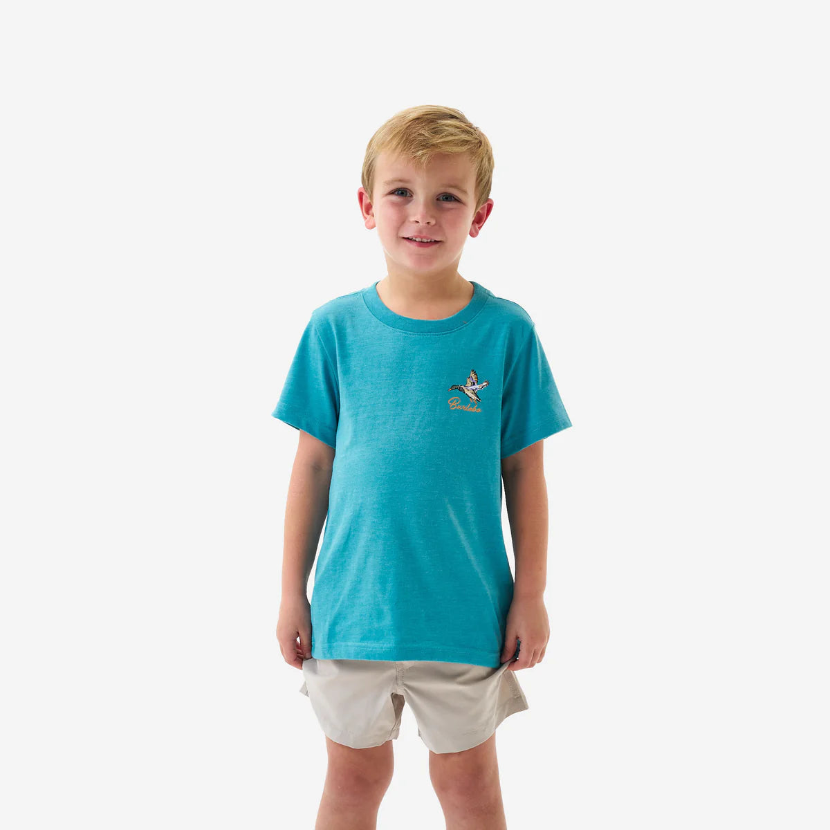 Youth Pintail Triangle Duck Tee- Heather Cyan