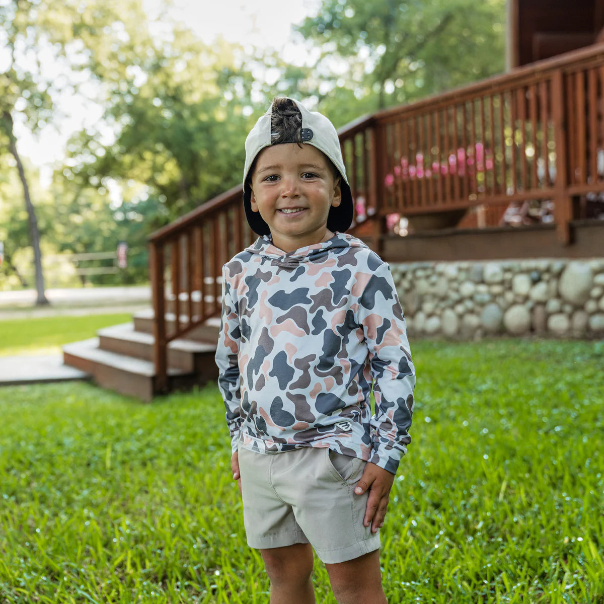 Youth Performance Hoodie- Vintage Camo