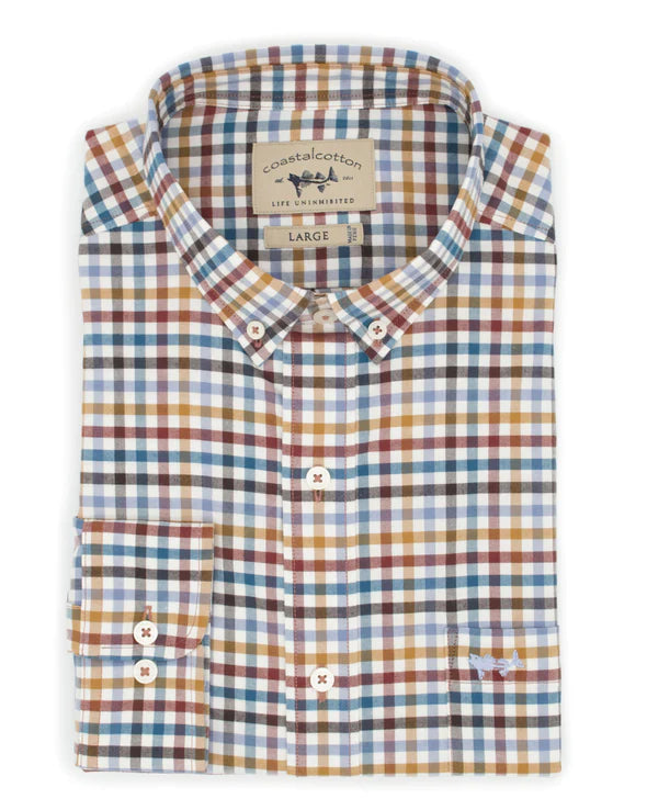 Cotton Twill Sport Shirt: Harvest Gingham