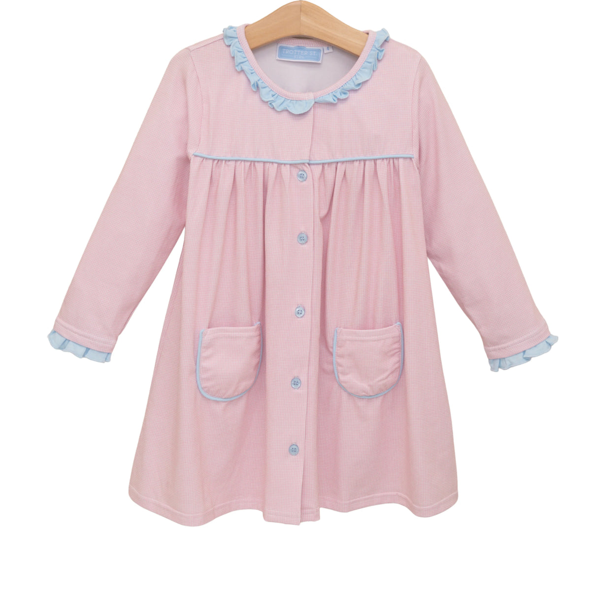 Amelia Dress Lt Pink Microgingham