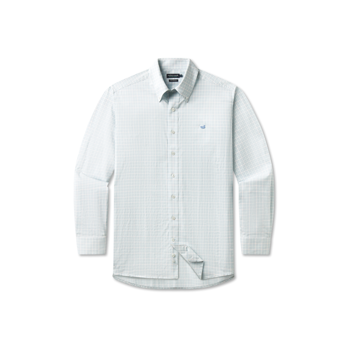 Dyer Performance Gingham Dress Shirt- Light Blue & Mint