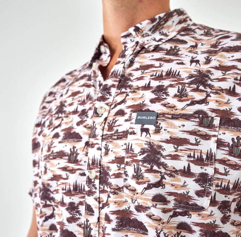 Performance Button Up- Brush Country