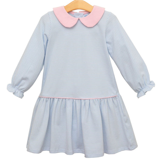 Katherine Dress- Light Blue/Pink