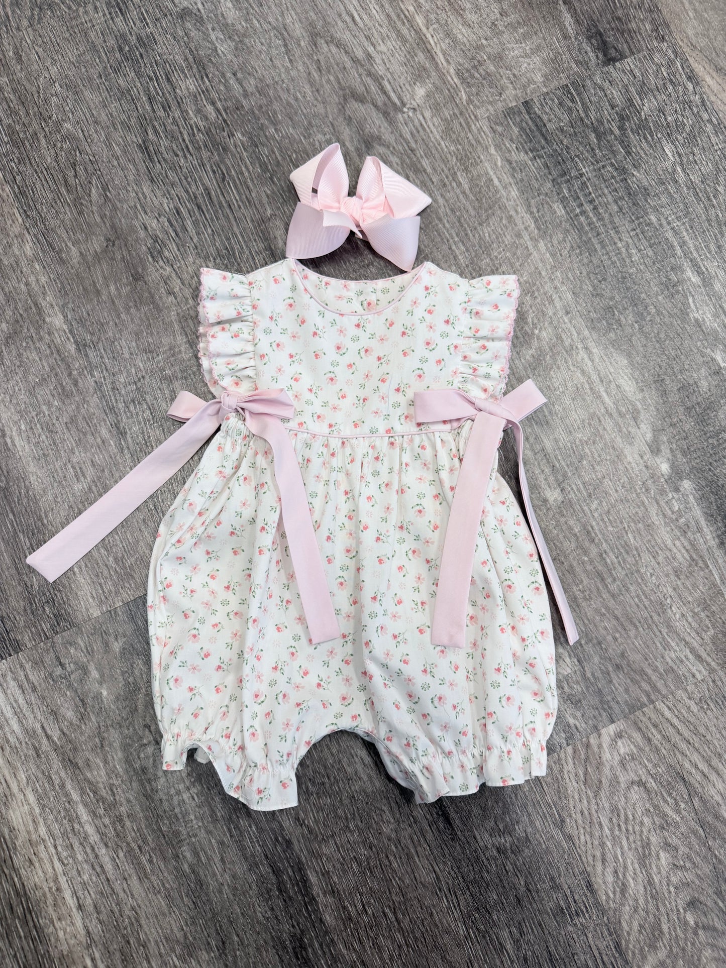 Caroline Pink Floral Romper