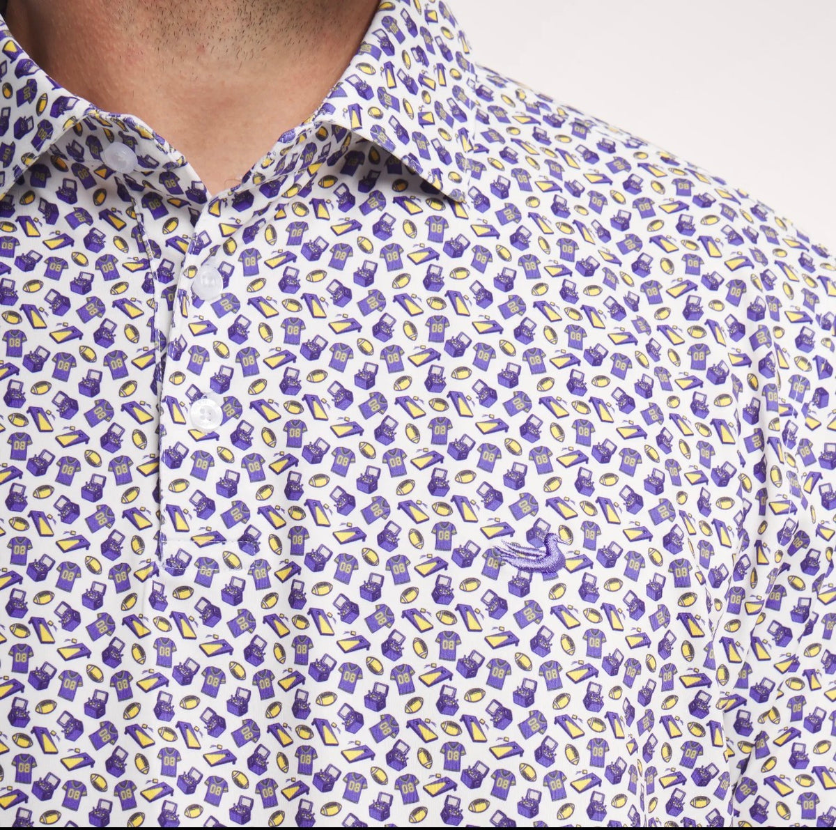 Fall Saturdays LSU White Performance Polo