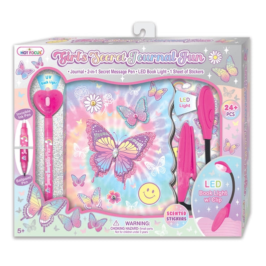 Girl's Secret Journal Fun, Tie Dye Butterfly