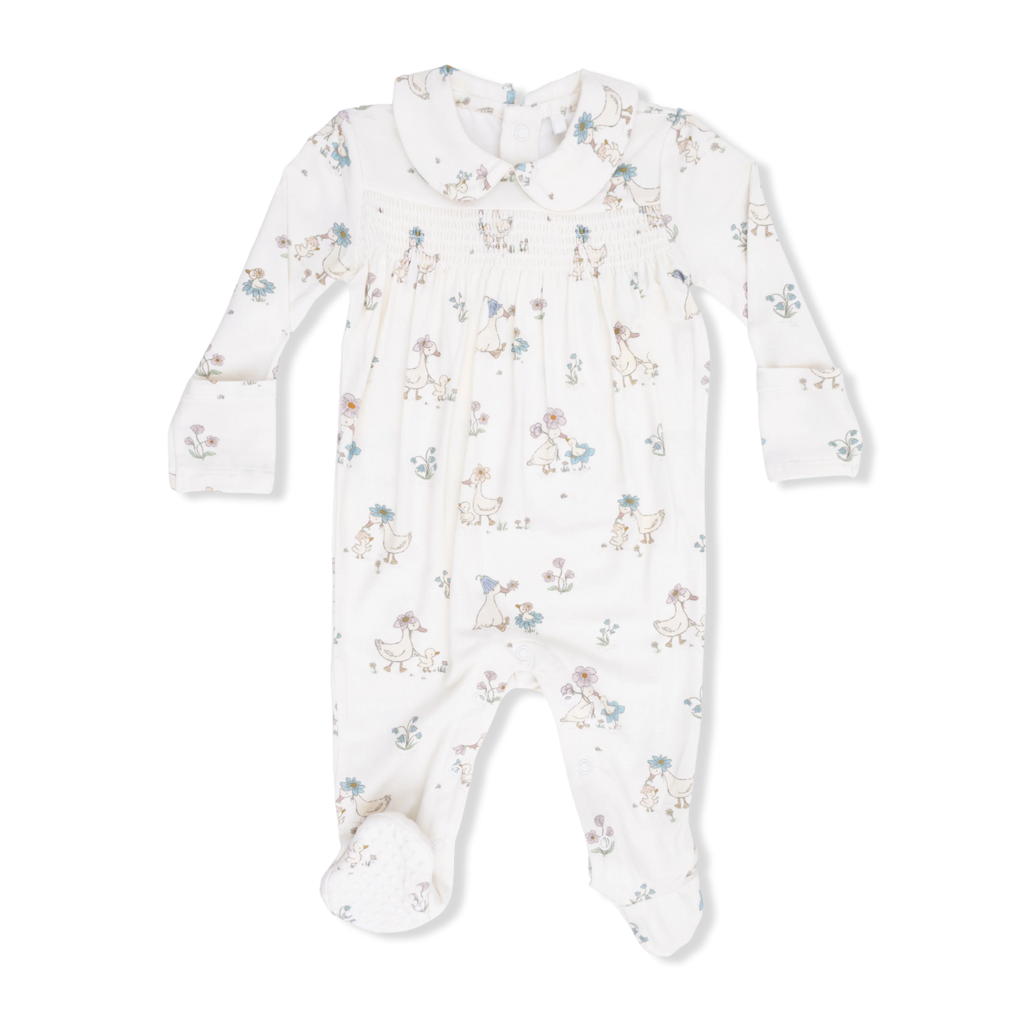 Flower Ducklings Smocked Footie