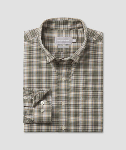 Edmonton Deep Forest Plaid Button Down