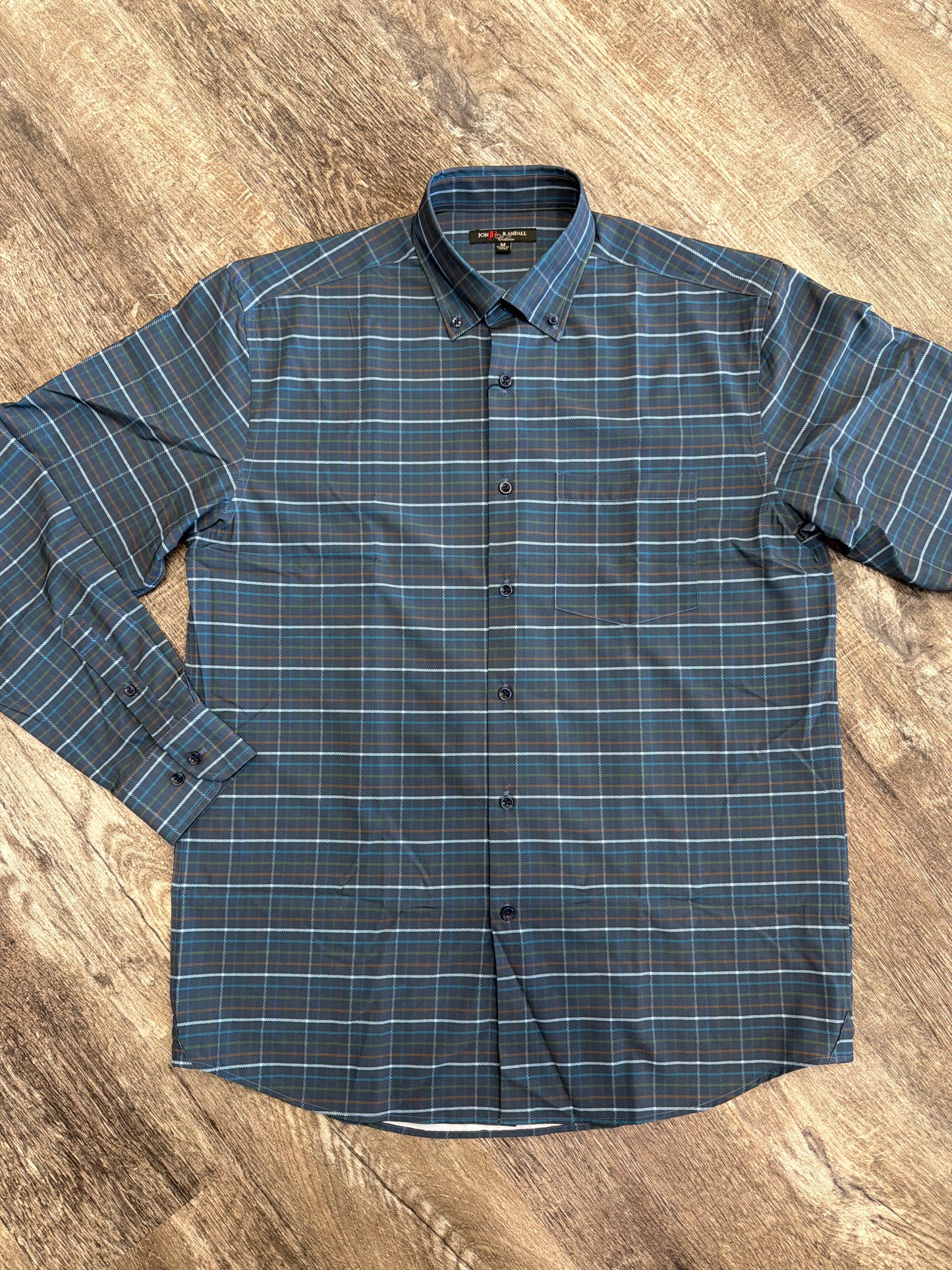 Navy/Teal Check Long Sleeve