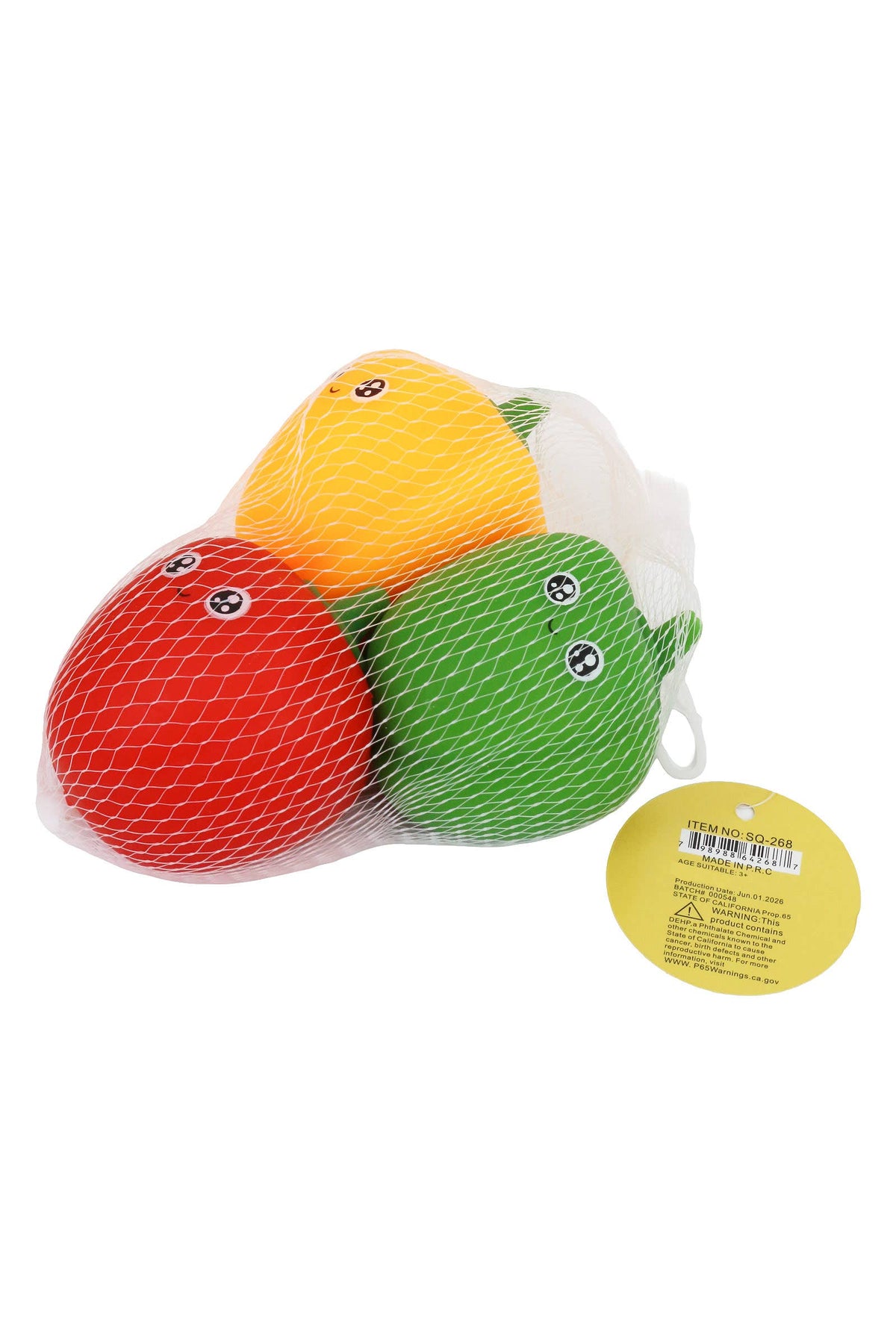 3-Count Mini Bell Pepper Fluffy Slime Filled Squishy Toy