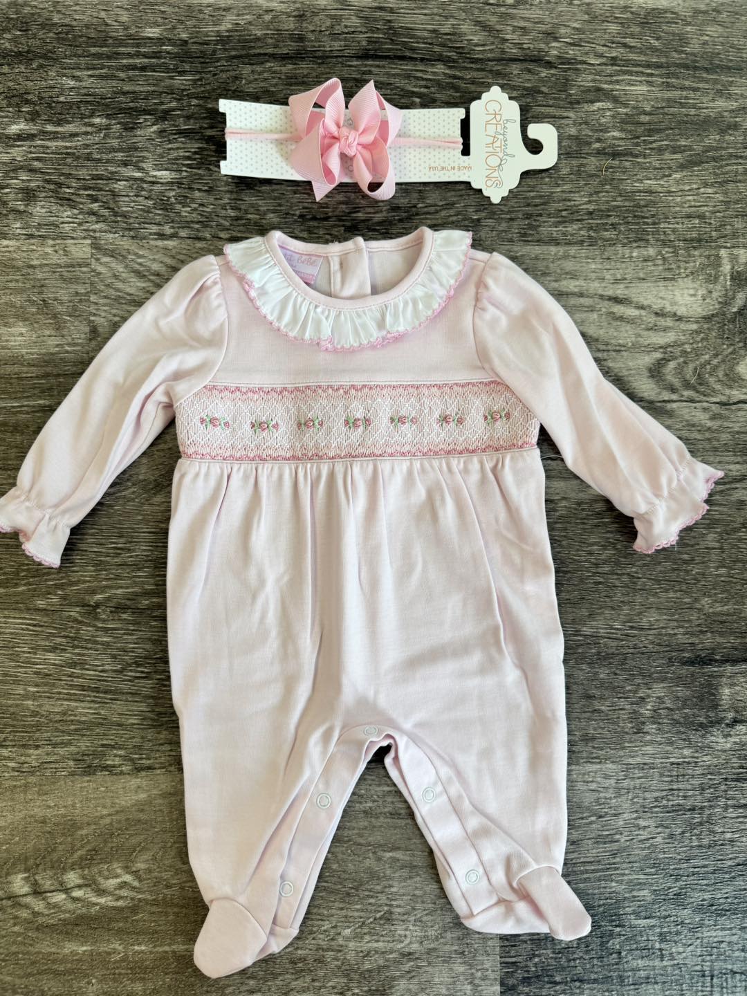 Rose- Pink Footie