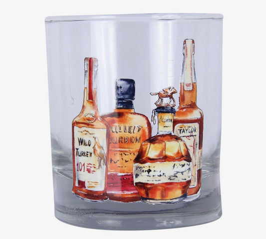 Bourbon Bottles Rocks Glass