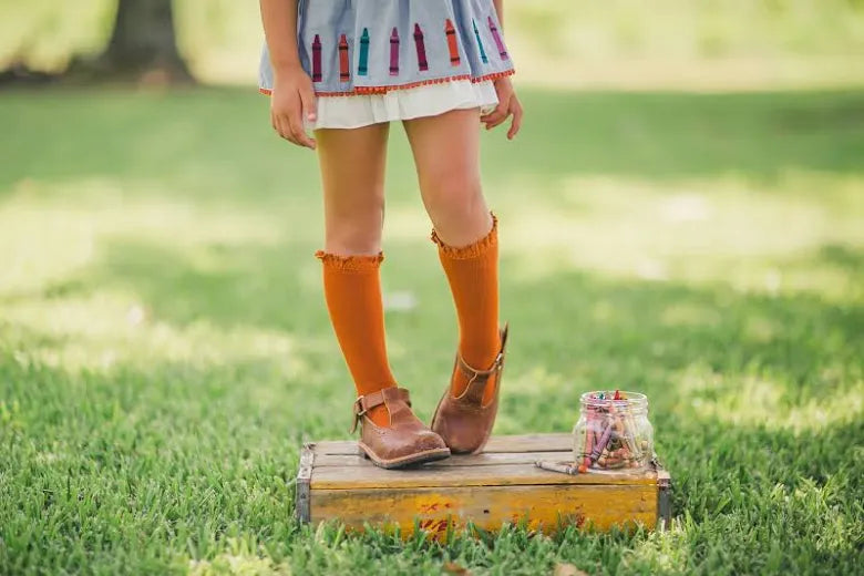 Lace Top Knee High- Pumpkin