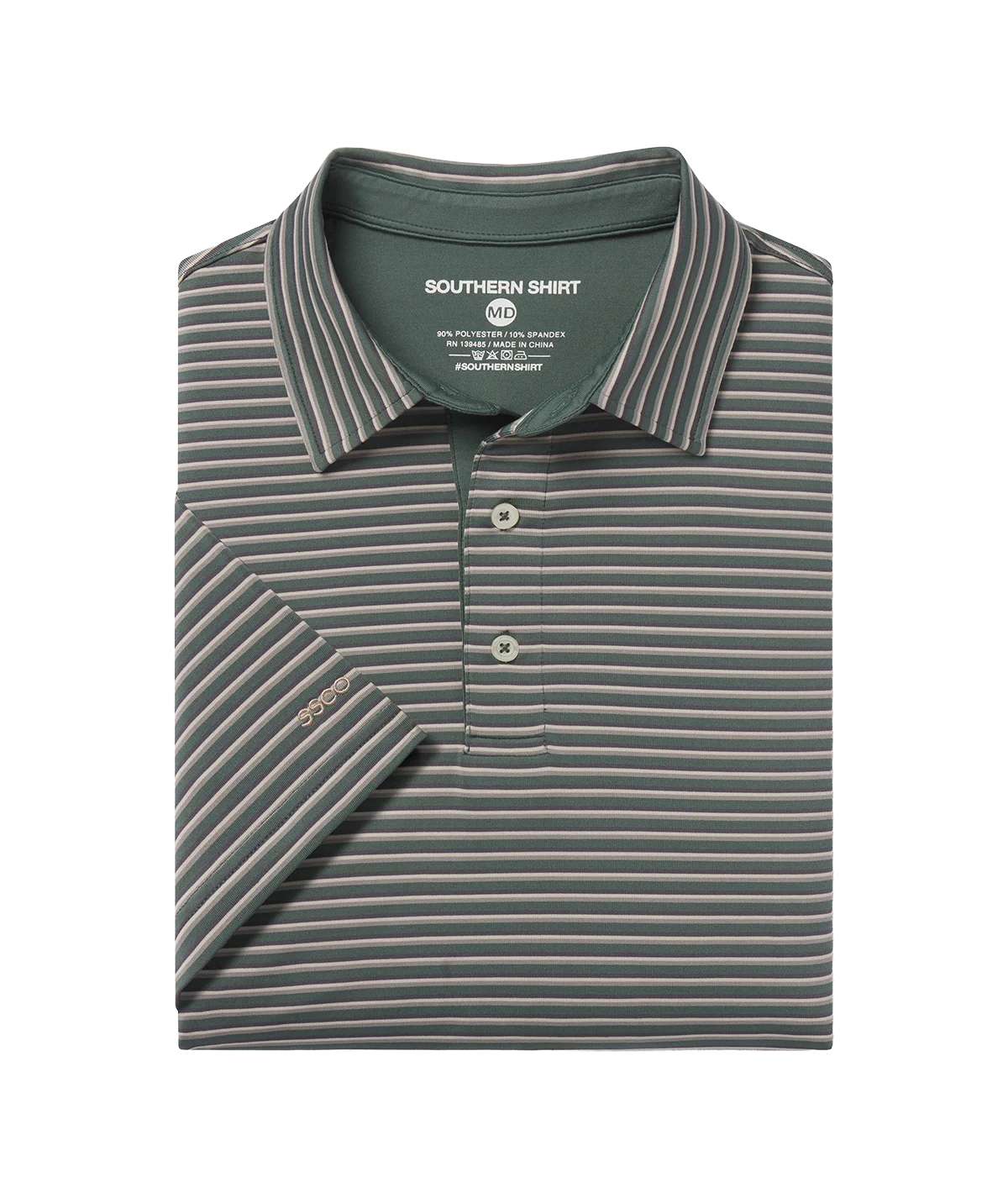 Crestline Dark Forest Stripe Polo