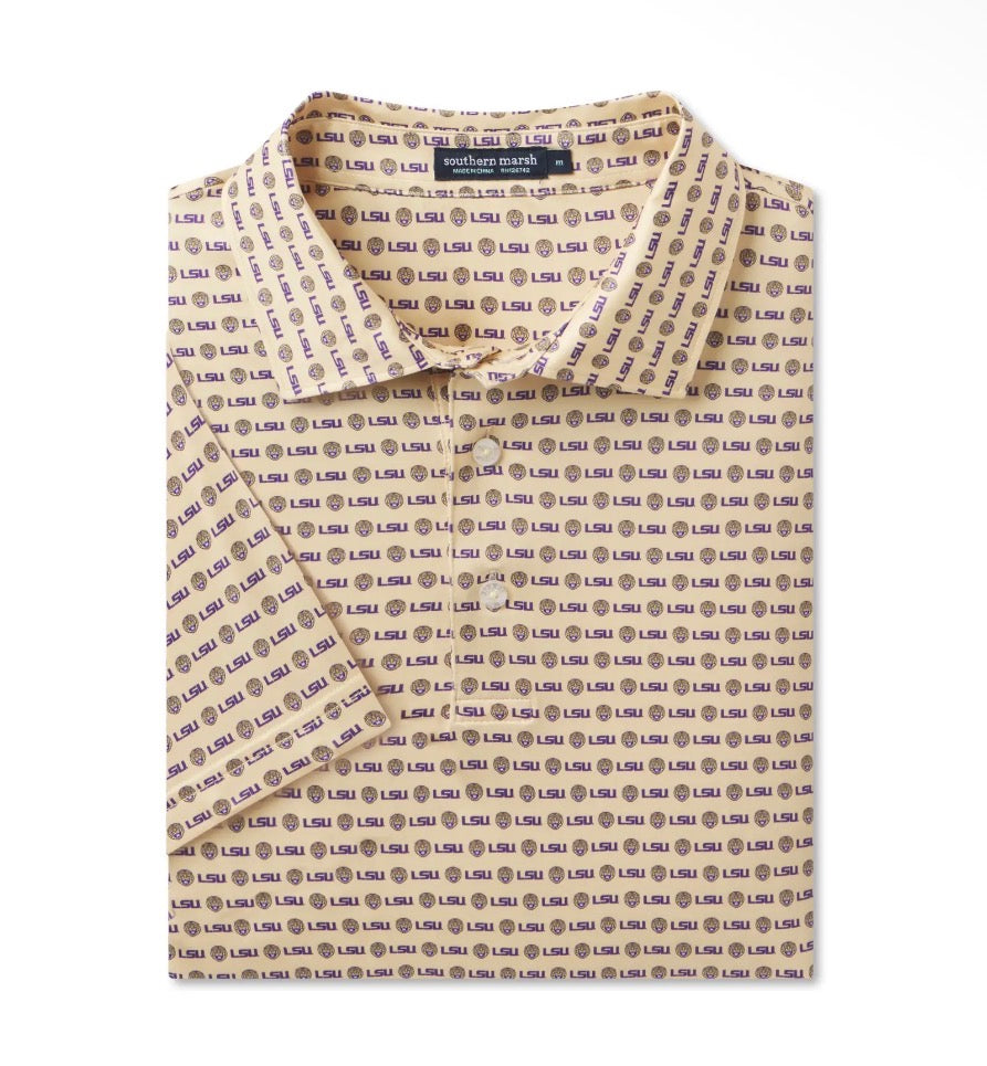 Youth LSU Collegiate Polo- Golden