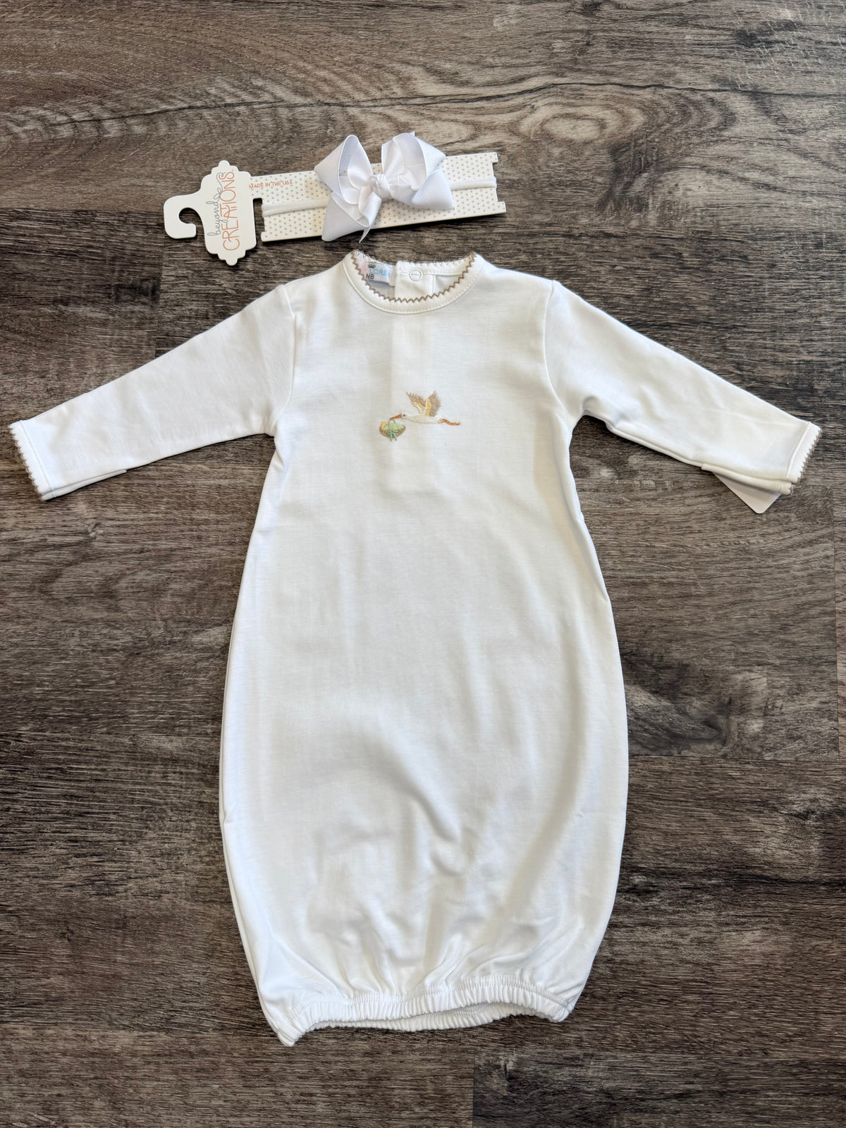 Welcome Baby White Gown
