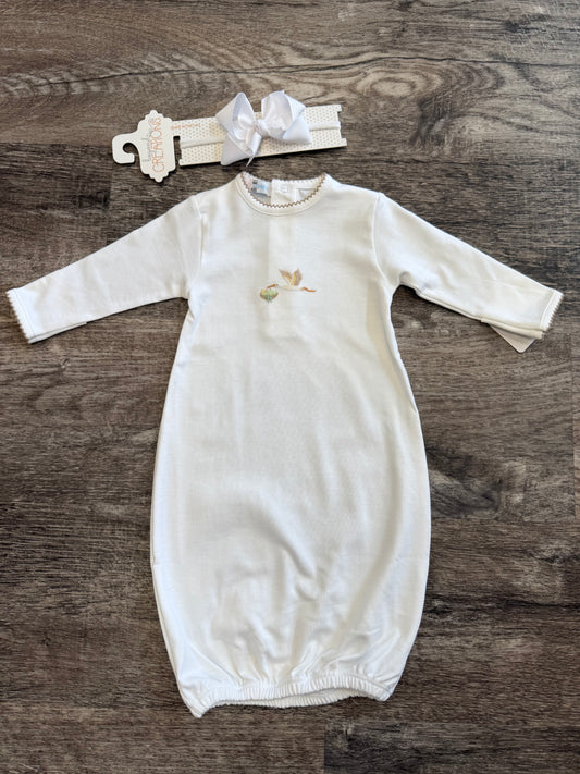 Welcome Baby White Gown