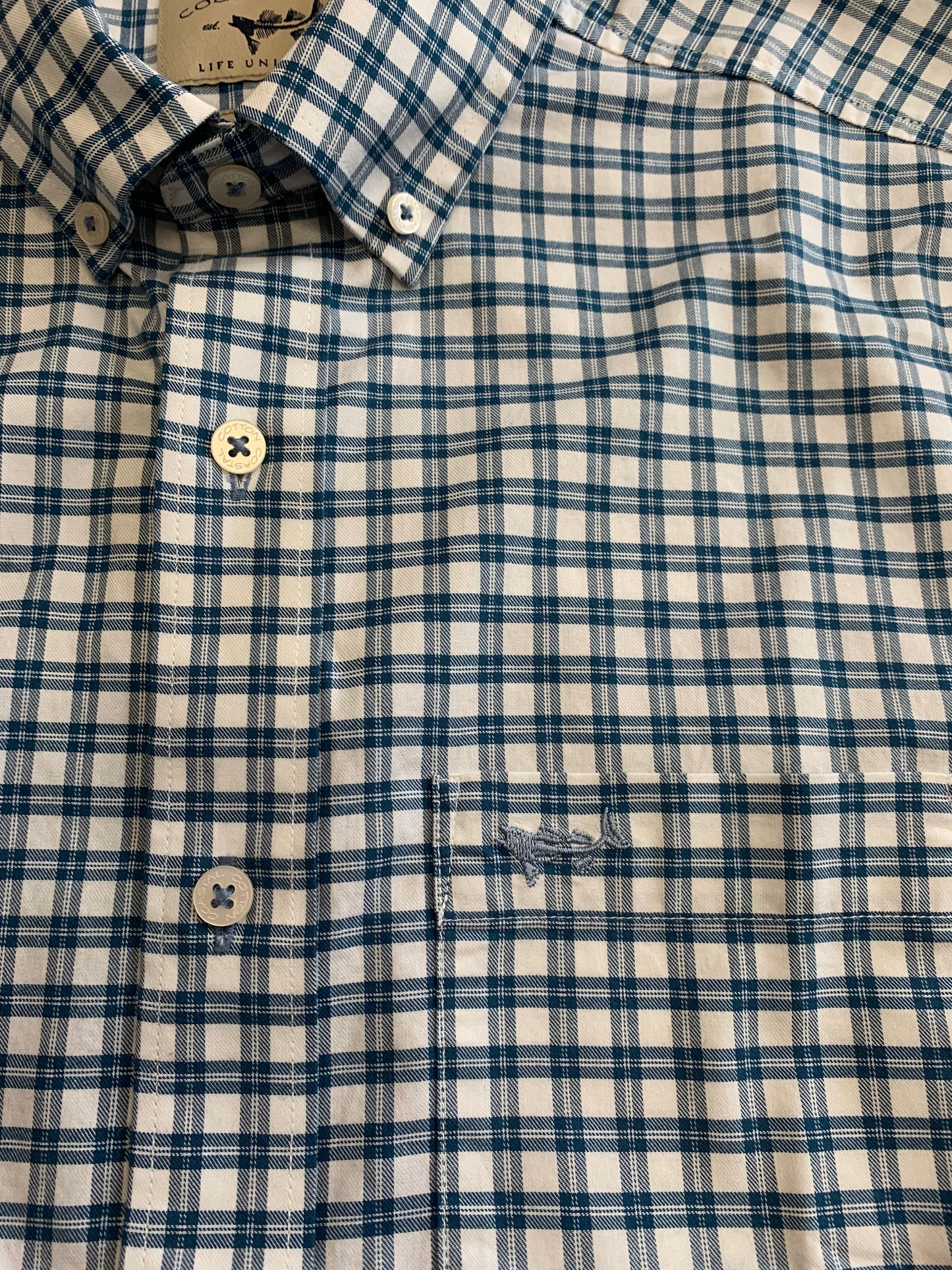 Marine Blue Stretch Woven Sport Shirt