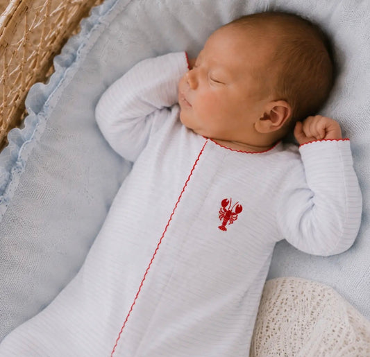 Crawfish Hand Embroidered Footie