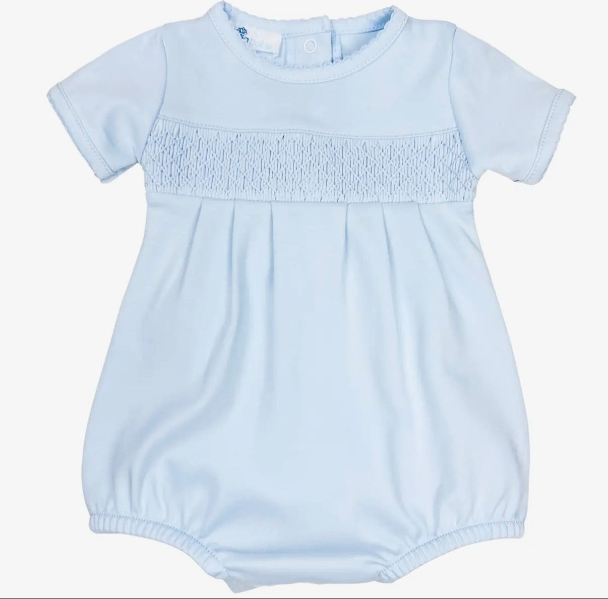 Essentials Solid Blue Smocked Bubble