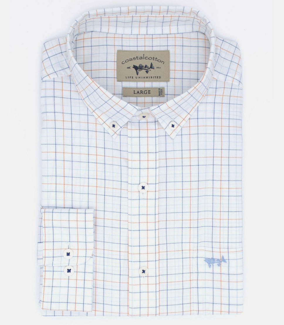 Island Check Performance Button Up