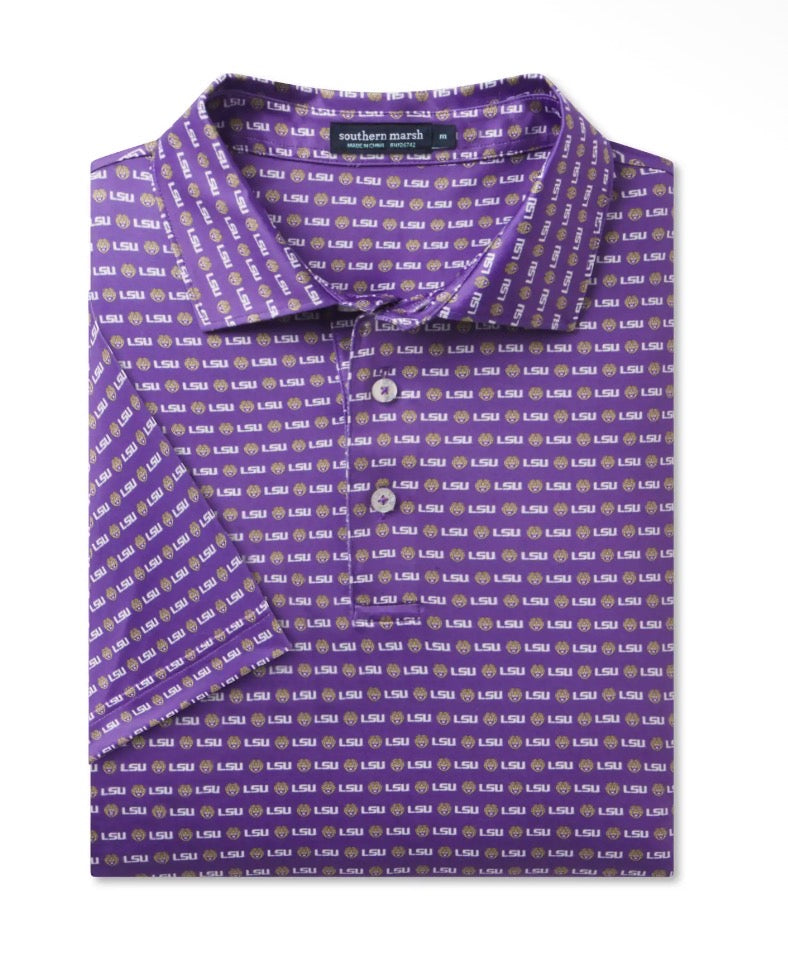 Youth LSU Collegiate Polo- Purple