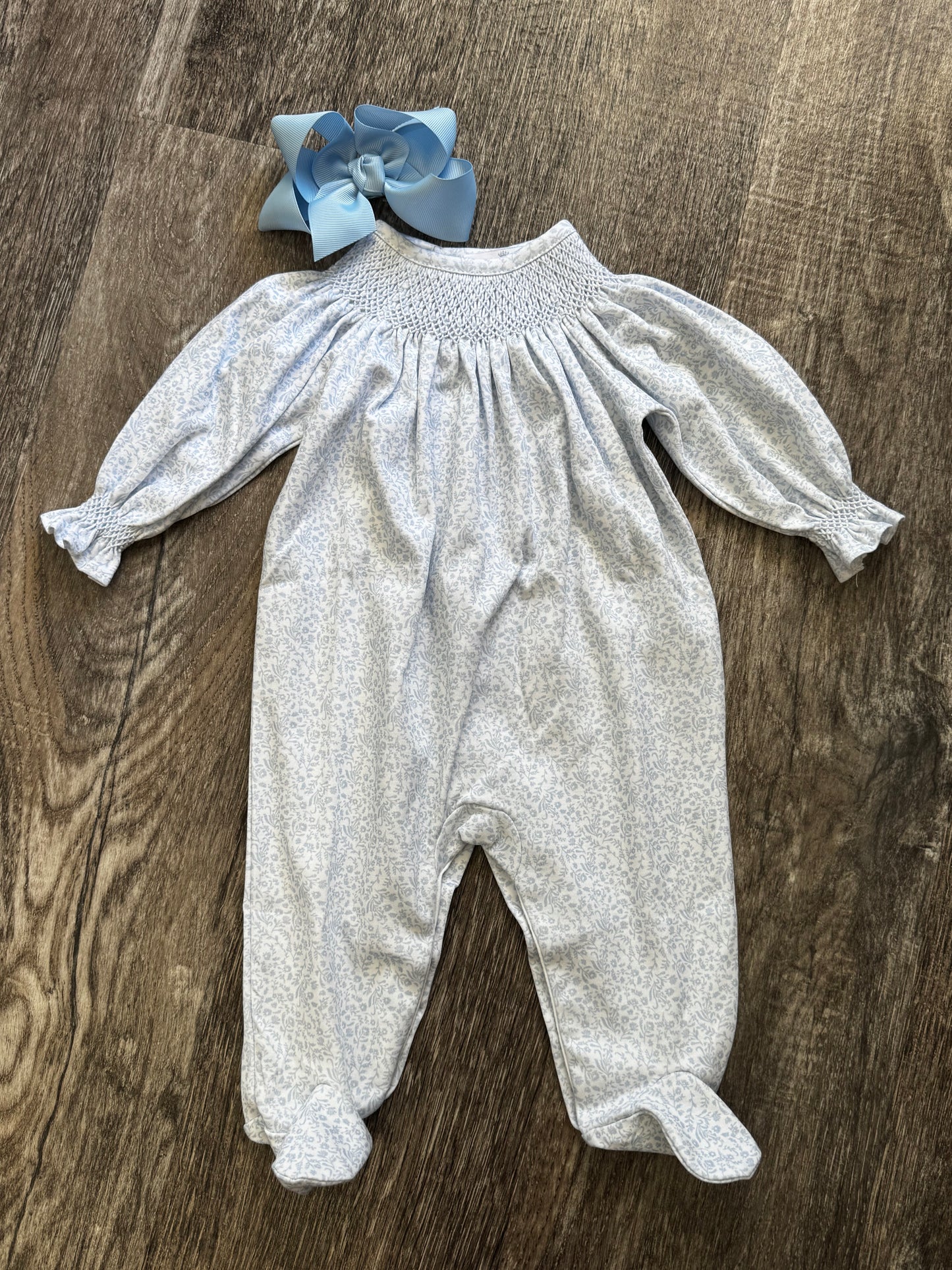 Ivy Floral Hand Smocked Bishop Footie