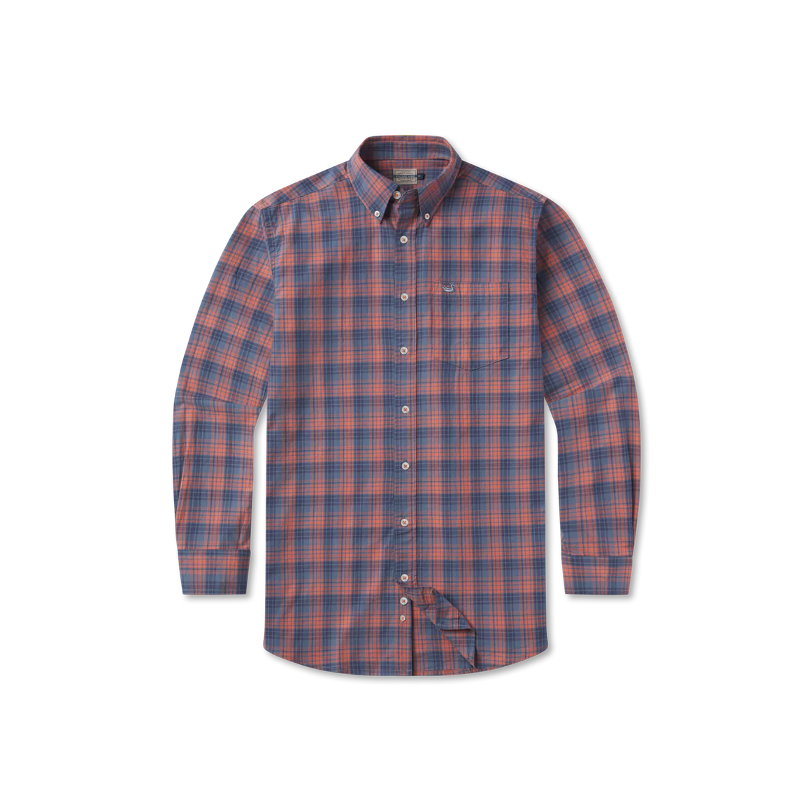 Holly Ridge Washed Dress Shirt - Burnt Red and Mt Pruple
