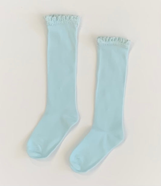 Lace Top Knee High- Ice Blue