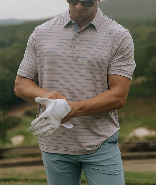 Sawgrass Stripe Limestone Polo