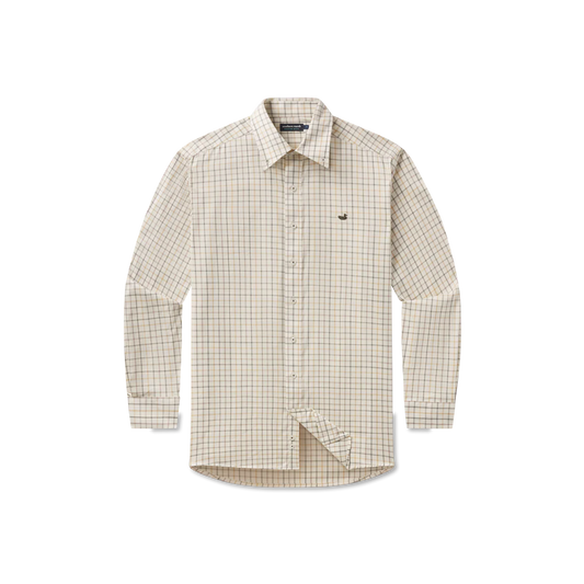 Chateau Windowpane Dress Shirt - Oatmeal & Stone